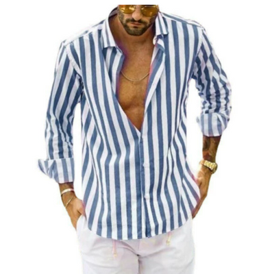 Langarmhemd Mit Streifen | Button Down Kragen