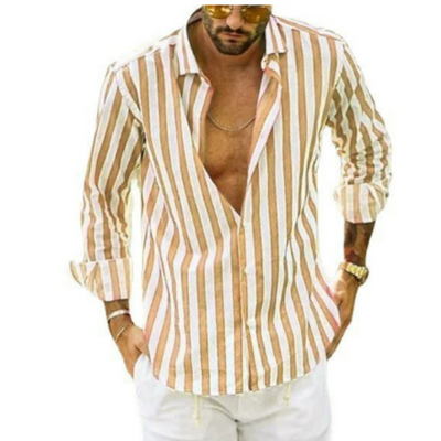 Langarmhemd Mit Streifen | Button Down Kragen