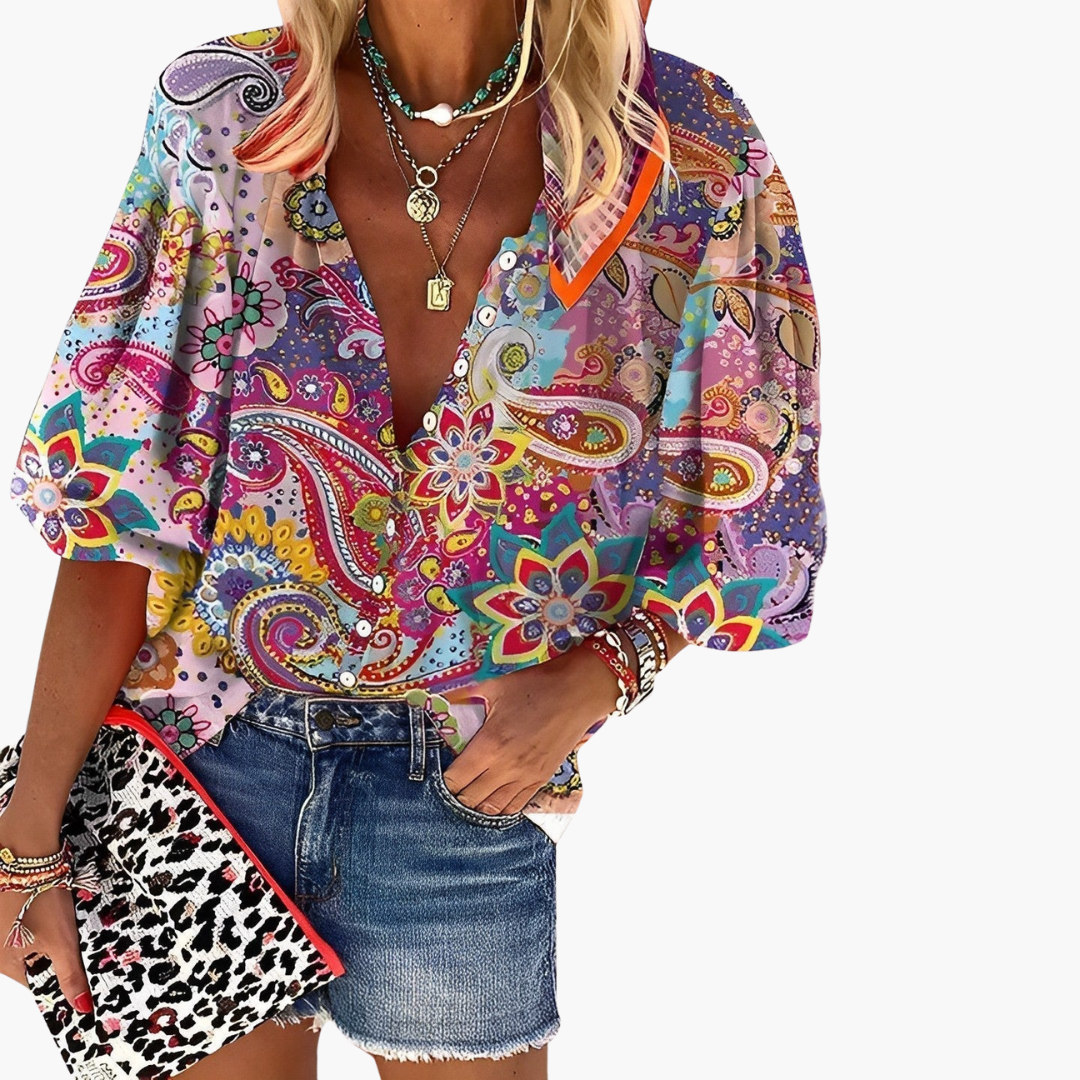 Mandala-Print Shirt für Damen - Boho Yoga T-Shirt Look