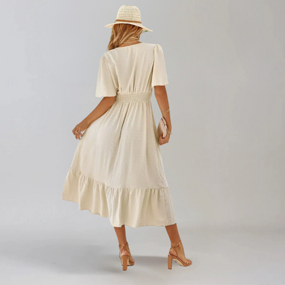 ARIA  | Mittellanges Kleid mit V-Ausschnitt