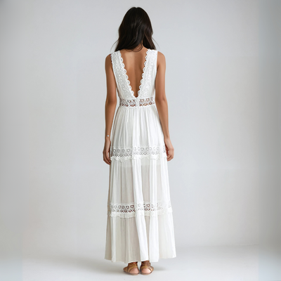 BIANCA  | Langer Rock mit Spitze-Bordüren