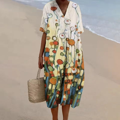 Helene | Sommerkleid mit Bohème-Flair und V-Ausschnitt