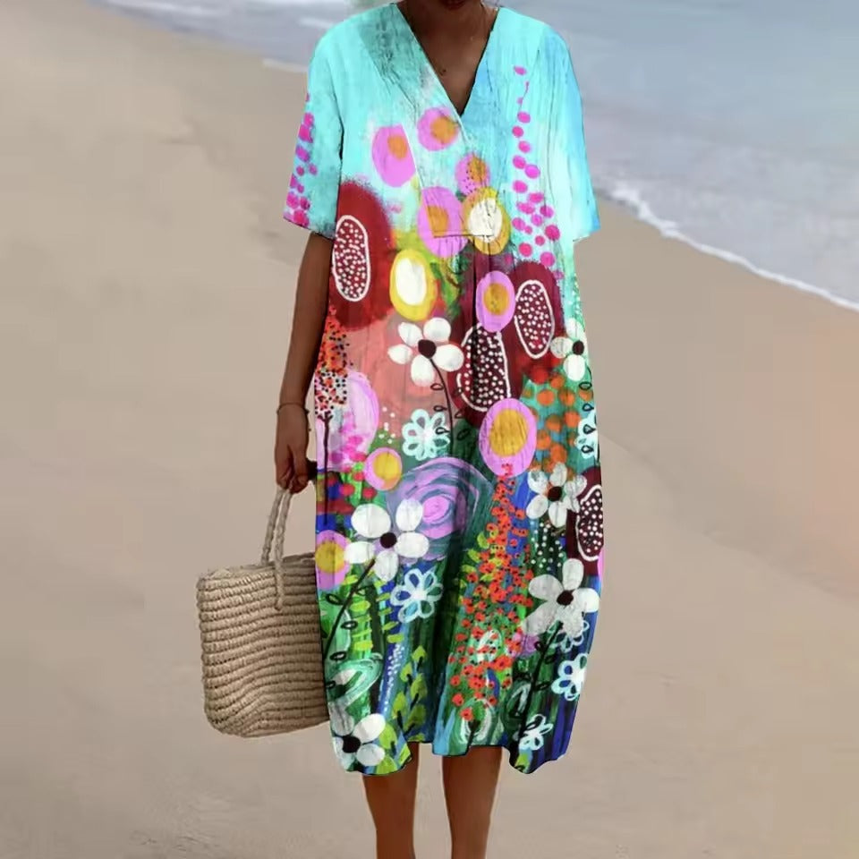 Helene | Sommerkleid mit Bohème-Flair und V-Ausschnitt