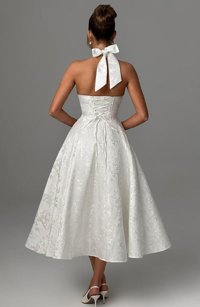 Rosea Midi Kleid mit V-Ausschnitt