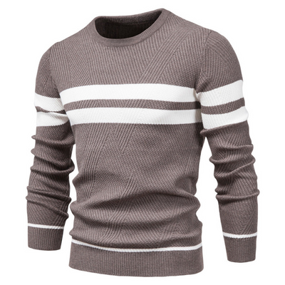 Herren Pullover | Rundhalsausschnitt & Patchwork | Schmal geschnitten