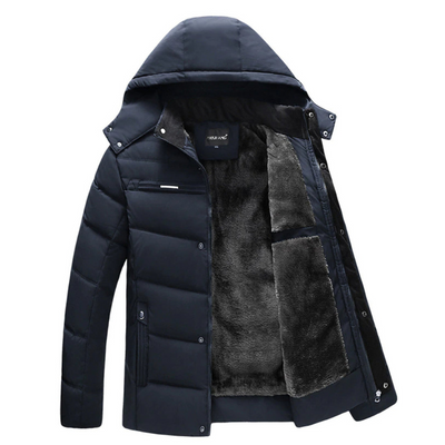 Winterjacke Herren | Jacke Herren Kapuze | Dick Gefüttert Casual