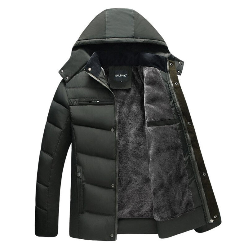 Winterjacke Herren | Jacke Herren Kapuze | Dick Gefüttert Casual