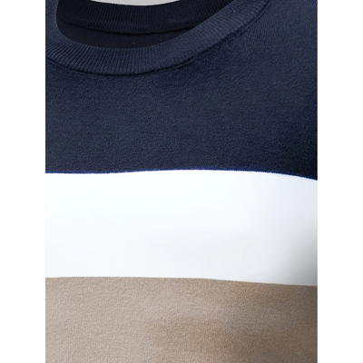 Strickpullover Herren | Rundhals | Streifen Horizontal Pullover