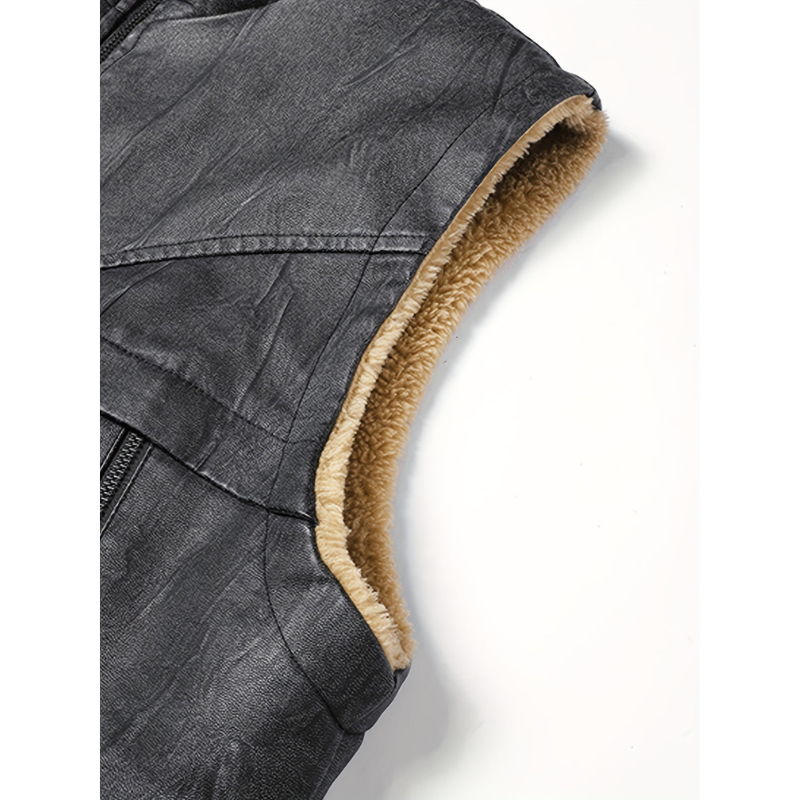 Herren Weste | Kleider Herren | Warm Gefütterte Biker Weste