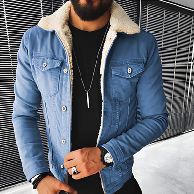 Jacke Herren | Blaue Jacke Casual | Warme Übergangsjacke Style