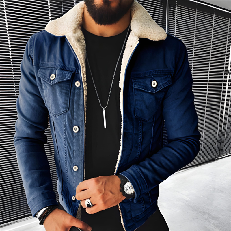 Jacke Herren | Blaue Jacke Casual | Warme Übergangsjacke Style