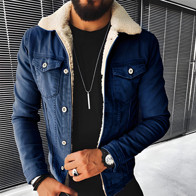 Jacke Herren | Blaue Jacke Casual | Warme Übergangsjacke Style