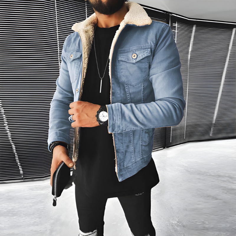 Jacke Herren | Blaue Jacke Casual | Warme Übergangsjacke Style