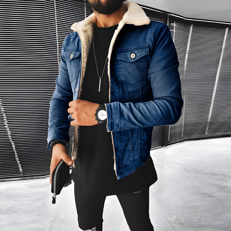 Jacke Herren | Blaue Jacke Casual | Warme Übergangsjacke Style