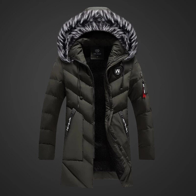 Jacke Herren | Winterjacke Herren Lang | Warm Gefüttert Casual Style