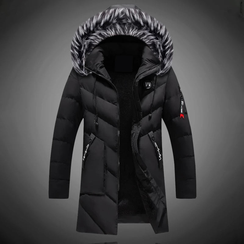 Jacke Herren | Winterjacke Herren Lang | Warm Gefüttert Casual Style