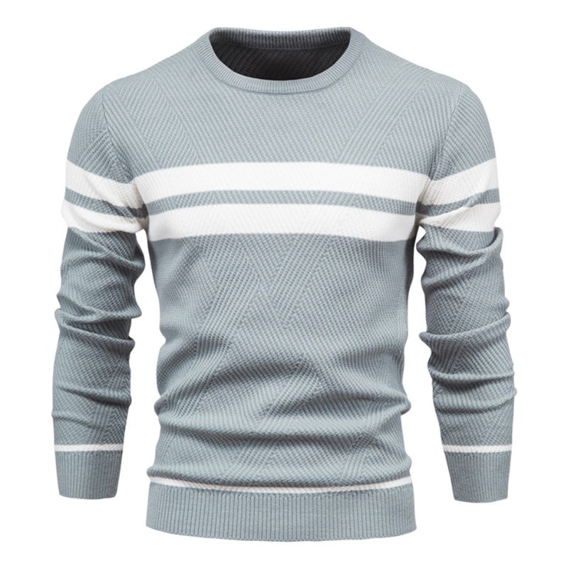 Herren Pullover | Rundhalsausschnitt & Patchwork | Schmal geschnitten