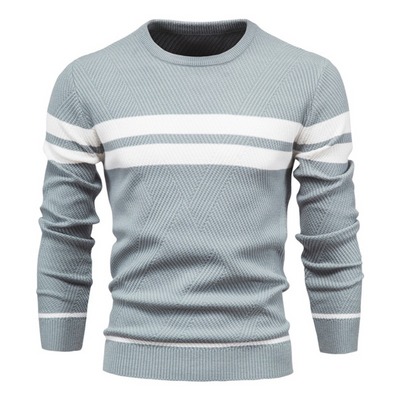 Herren Pullover | Rundhalsausschnitt & Patchwork | Schmal geschnitten