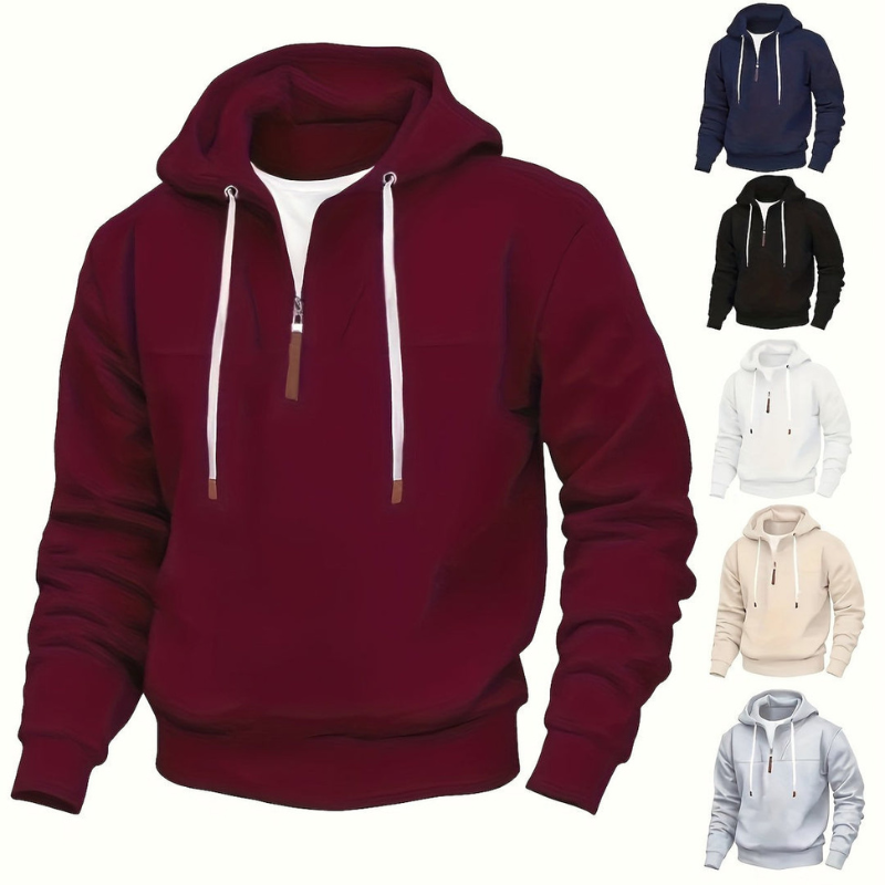 Herren Pulli | Halb-Zip Pullover | Warmer Casual Hoodie