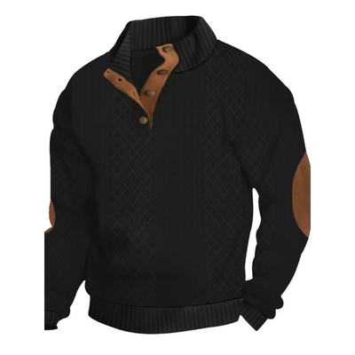 Pullover Herren | Struktur Knopfleiste | Dick und warm