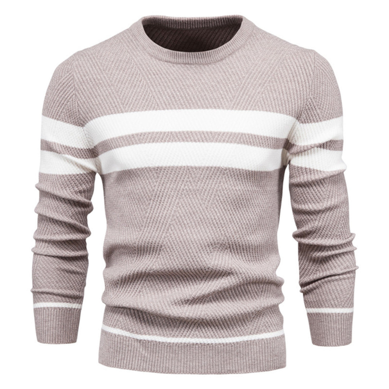 Herren Pullover | Rundhalsausschnitt & Patchwork | Schmal geschnitten