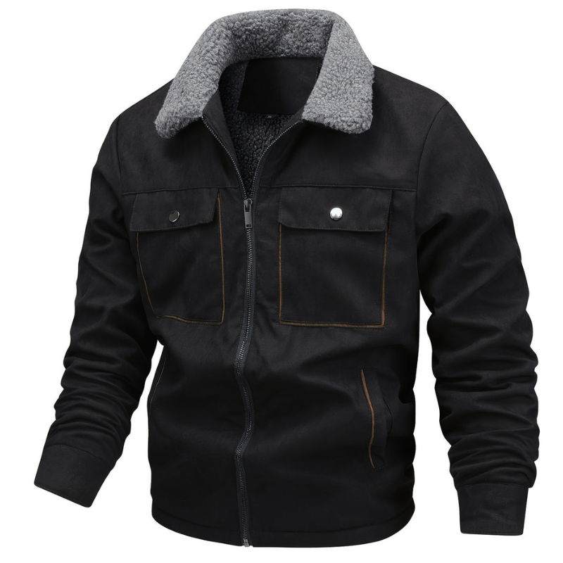 Winterjacke Herren | Warme Outdoor Jacke | Mit Taschen & Kragen