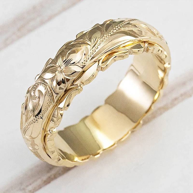 Vintage Goldring mit Naturmuster