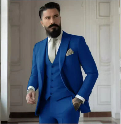 Herren Slim Fit Hochzeitsgastanzug | 3-Teilig