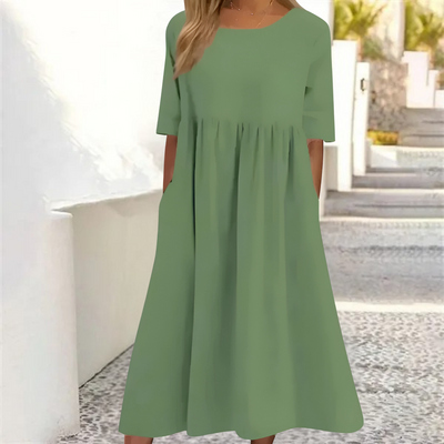 Leichtes Sommerkleid Für Damen Mit Lockerer Passform | Midi