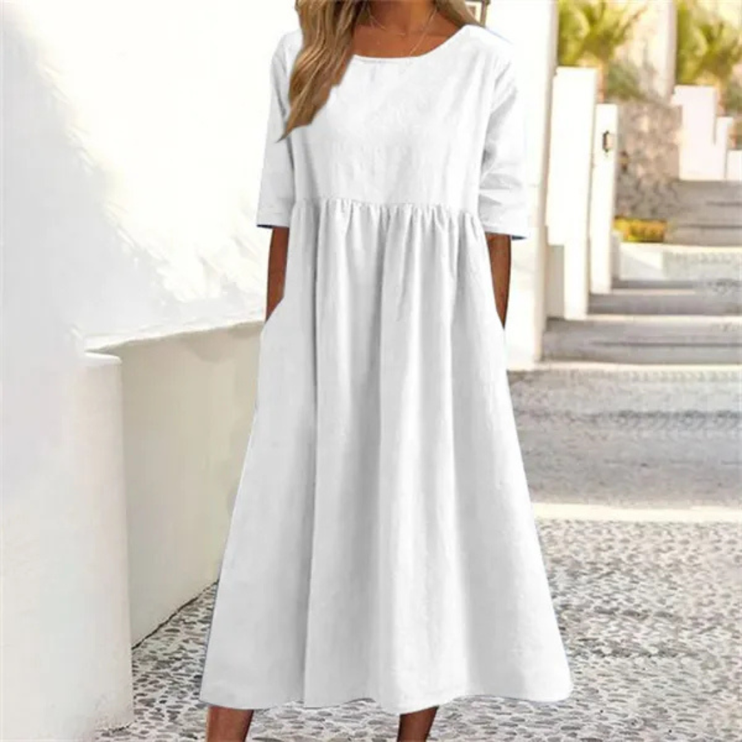 Leichtes Sommerkleid Für Damen Mit Lockerer Passform | Midi