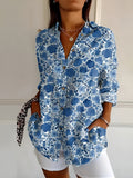 Dunkelblau Floral